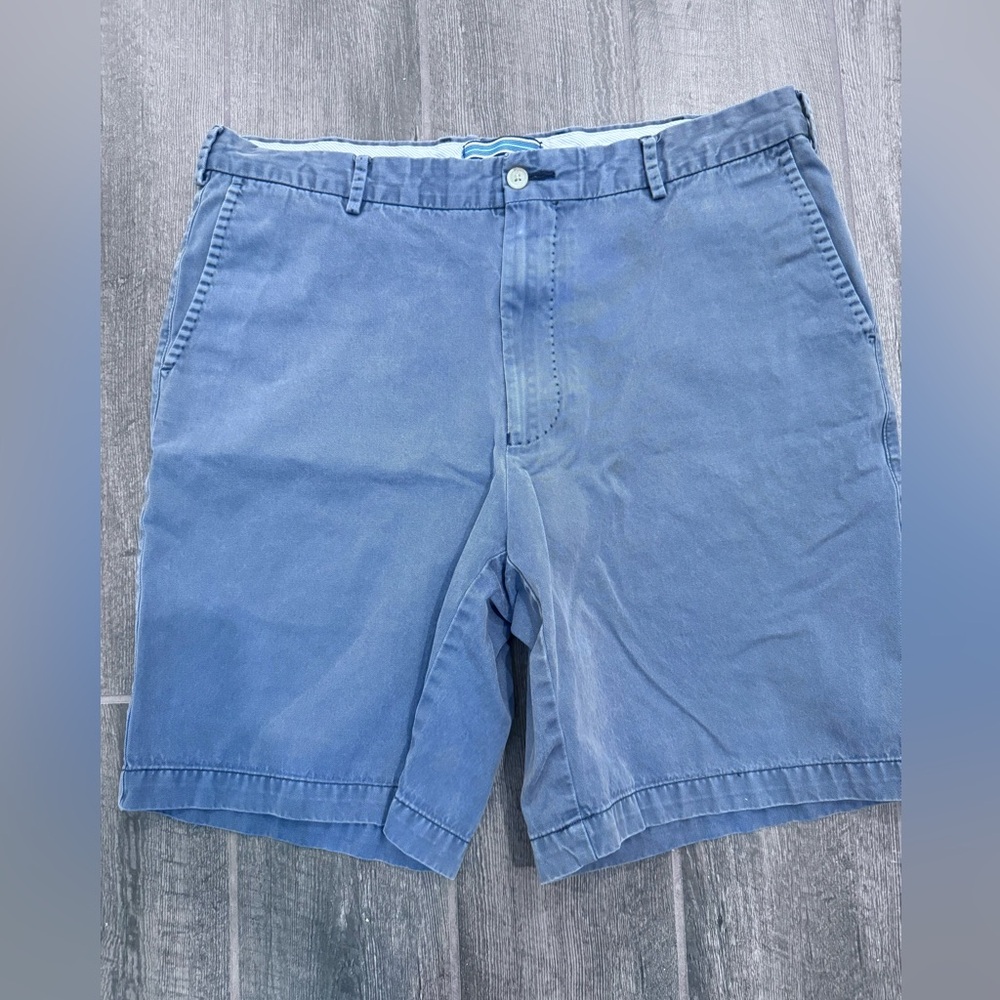 Peter Millar Blue 100% Pima Cotton Flat Front Chino Shorts Men's Size 36